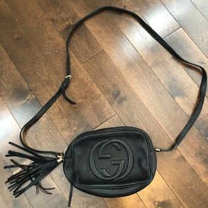 GUCCI disco leather bag black
